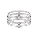 Baguette Ring in gold with diamonds