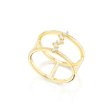 Baguette Ring in gold with diamonds