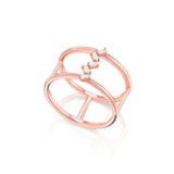Baguette Ring in gold with diamonds