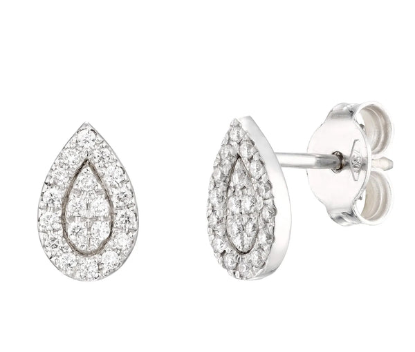 Pear Shape Earrings in Gold with Diamonds