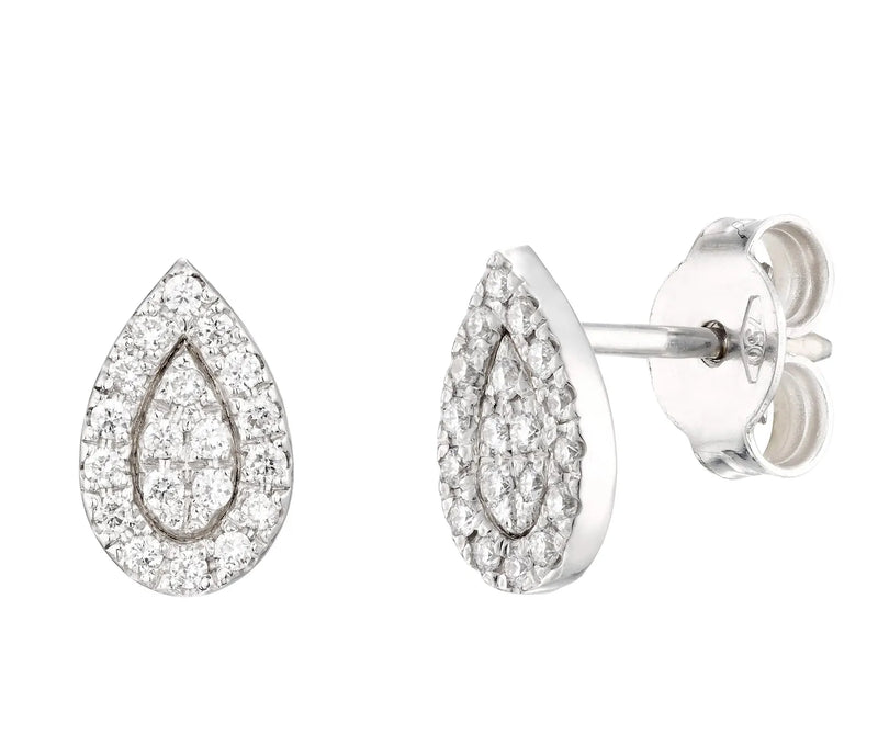 Pear Shape Earrings in Gold with Diamonds