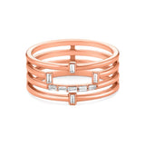 Baguette Ring in gold with diamonds