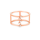 Baguette Ring in gold with diamonds