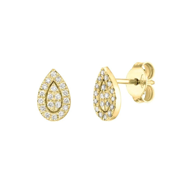 Pear Shape Earrings in Gold with Diamonds