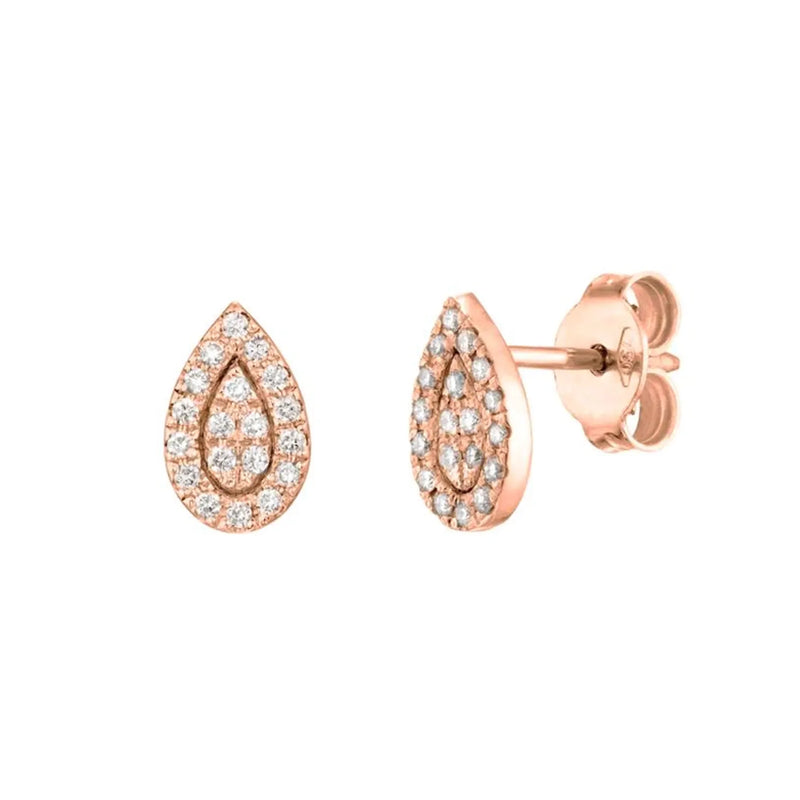 Pear Shape Earrings in Gold with Diamonds