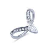 טבעת V משובצת זהב משובצת ביהלום משובצת ב-Pear &amp; Pave
