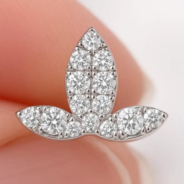 Crown Shaped Earrings in Gold with Diamonds