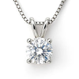 Solitaire Necklace in Gold with Diamonds