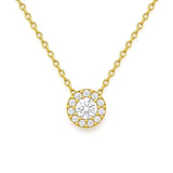 Halo Necklace in Gold with Diamonds