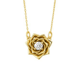 Round Necklace in Gold with Diamonds