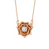 Round Necklace in Gold with Diamonds