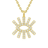 Eye Shape Necklace in Gold with Diamonds