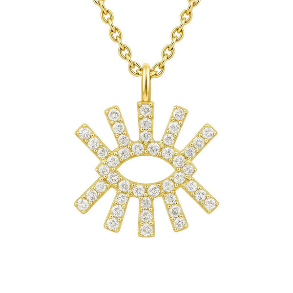 Eye Shape Necklace in Gold with Diamonds