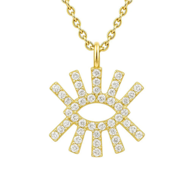 Eye Shape Necklace in Gold with Diamonds