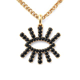 Evil Eye Shape Necklace in Gold with Diamonds