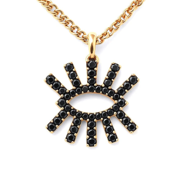 Evil Eye Shape Necklace in Gold with Diamonds