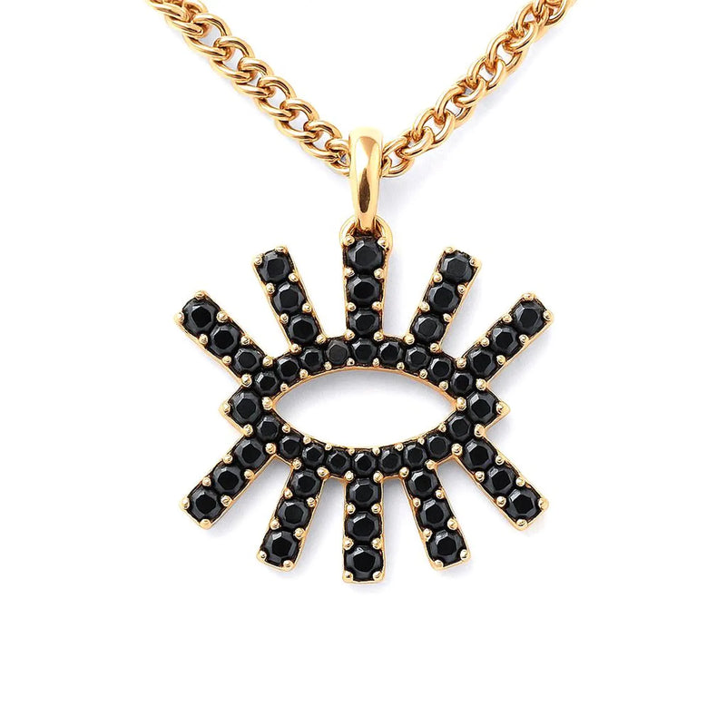 Evil Eye Shape Necklace in Gold with Diamonds