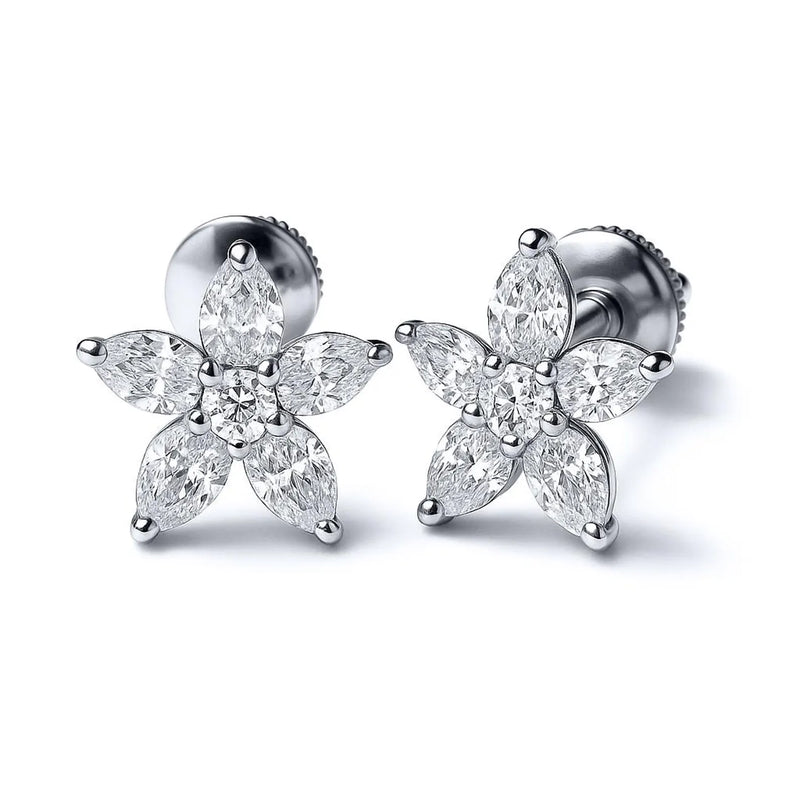 טבעת V משובצת זהב משובצת ביהלום משובצת ב-Pear &amp; Pave