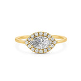 Marquise Shape Ring in Gold with Diamonds