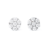 Flower Shaped Earrings in Gold with Diamonds
