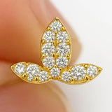 Crown Shaped Earrings in Gold with Diamonds