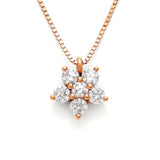 Flower Round Shape Necklace in Gold with Diamonds