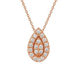 Micro Pave Pear Shape Necklace in Gold with Diamonds