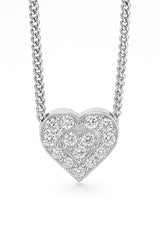 Heart Shape Necklace in Gold with Diamonds