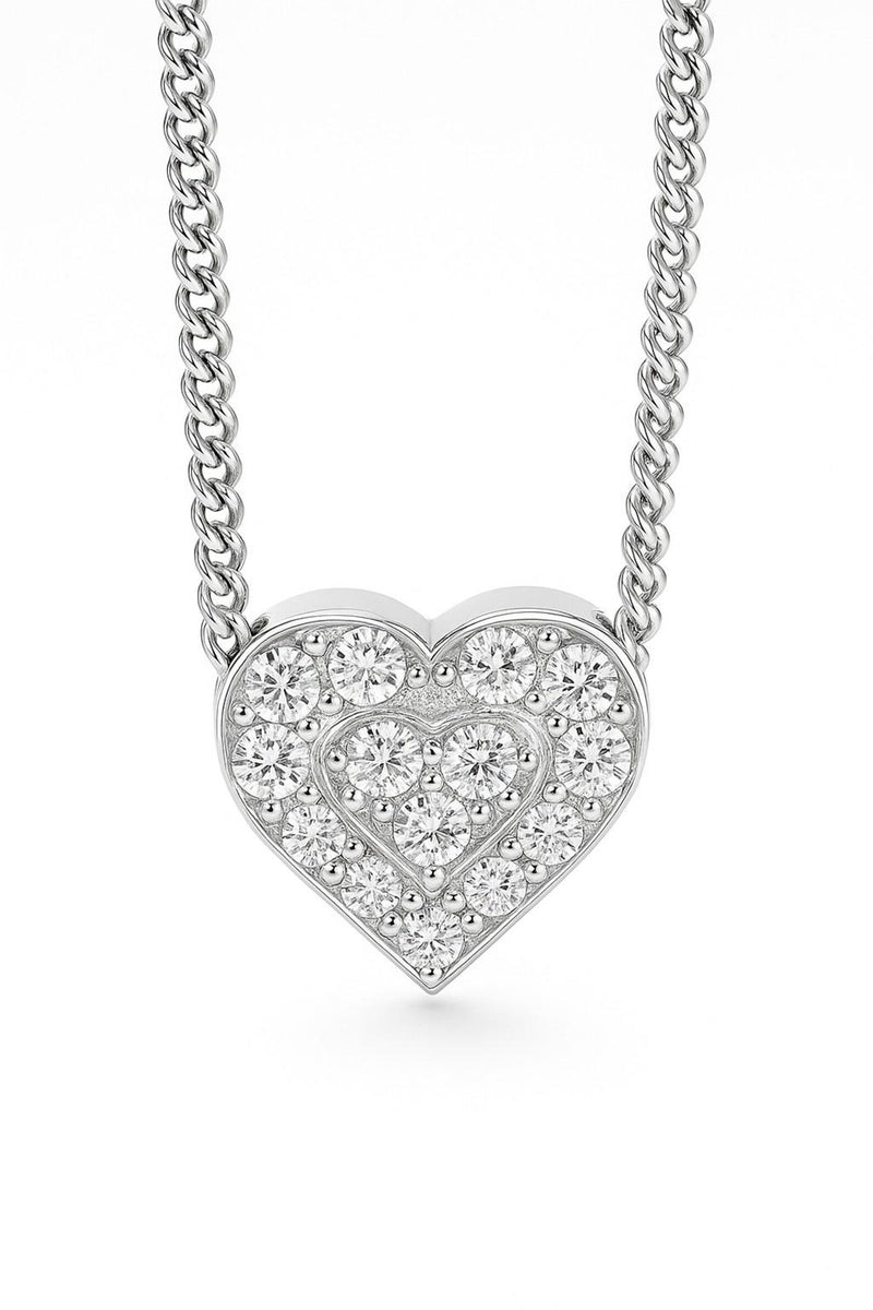Heart Shape Necklace in Gold with Diamonds