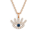 Blue Sapphire Necklace in Gold with Diamonds