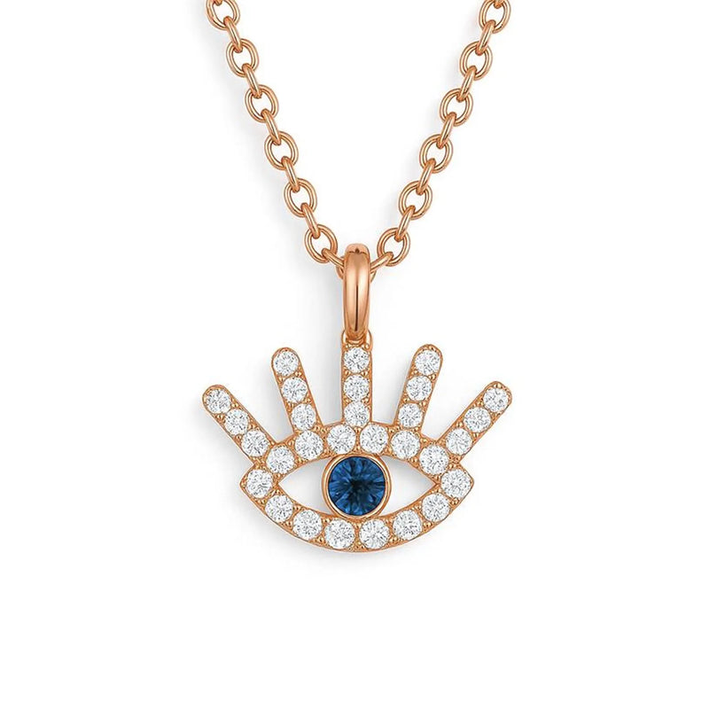 Blue Sapphire Necklace in Gold with Diamonds