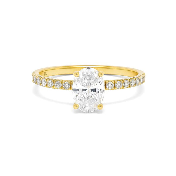 Oval Shape  Ring in Gold with Diamonds