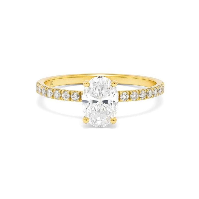 Oval Shape  Ring in Gold with Diamonds