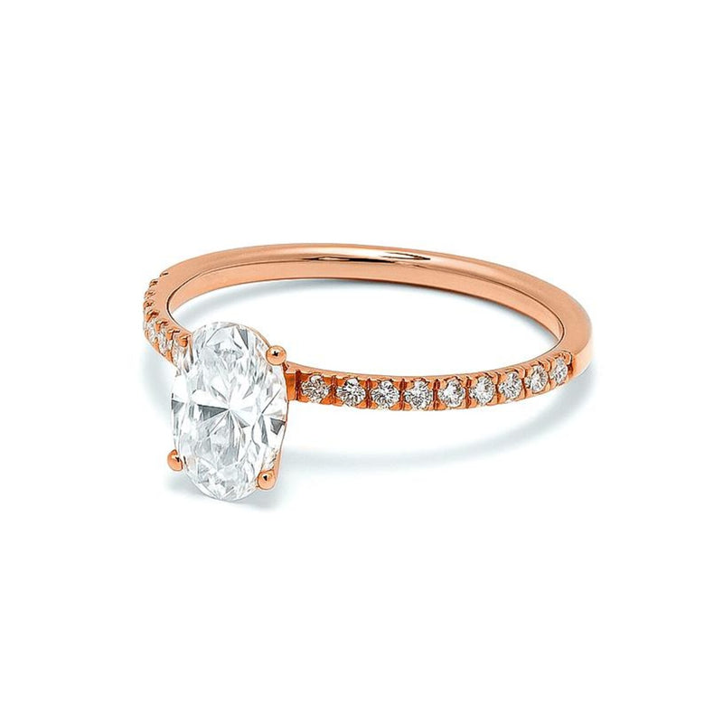 Oval Shape  Ring in Gold with Diamonds