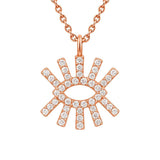 Eye Shape Necklace in Gold with Diamonds