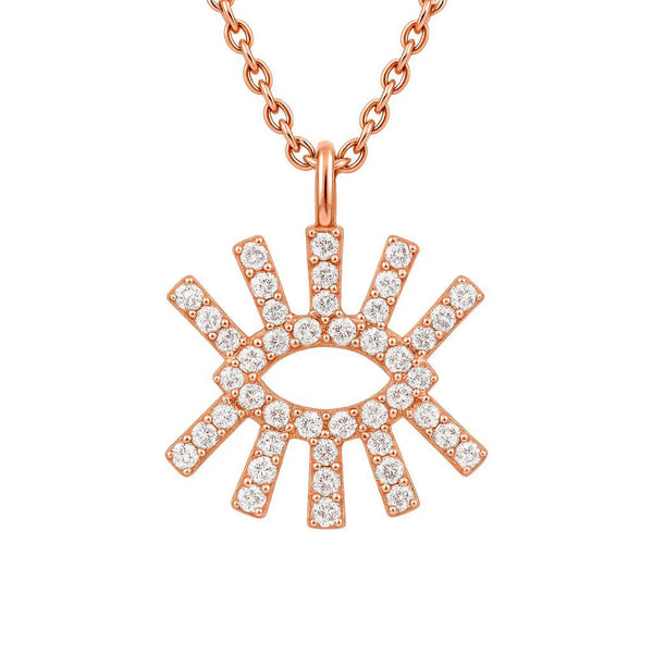 Eye Shape Necklace in Gold with Diamonds