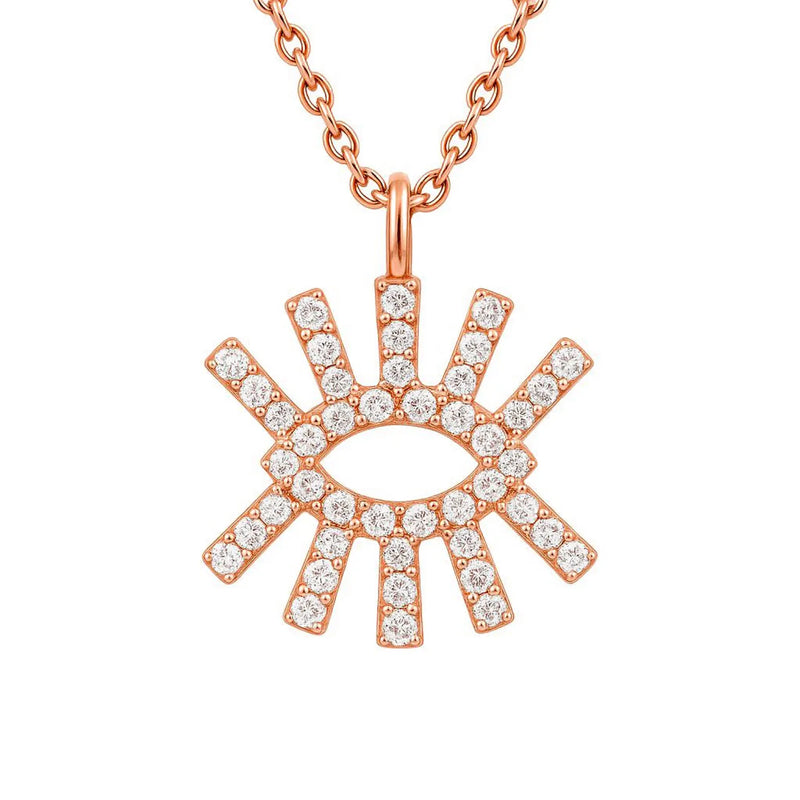 Eye Shape Necklace in Gold with Diamonds