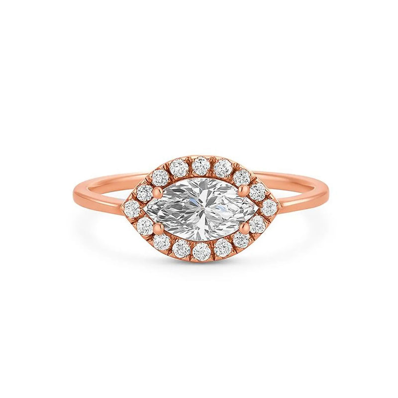 Marquise Shape Ring in Gold with Diamonds