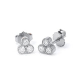 3 Diamond Stud Earrings in Gold