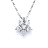 Flower Round Shape Necklace in Gold with Diamonds