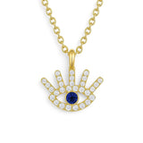 Blue Sapphire Necklace in Gold with Diamonds