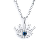 Blue Sapphire Necklace in Gold with Diamonds