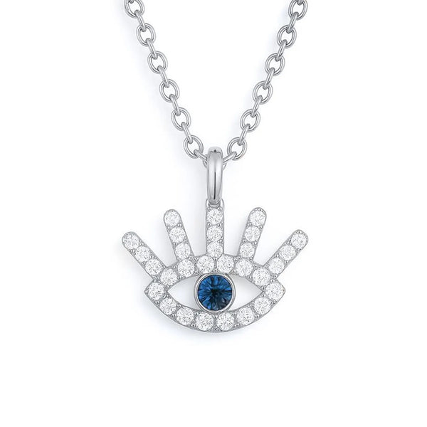 Blue Sapphire Necklace in Gold with Diamonds