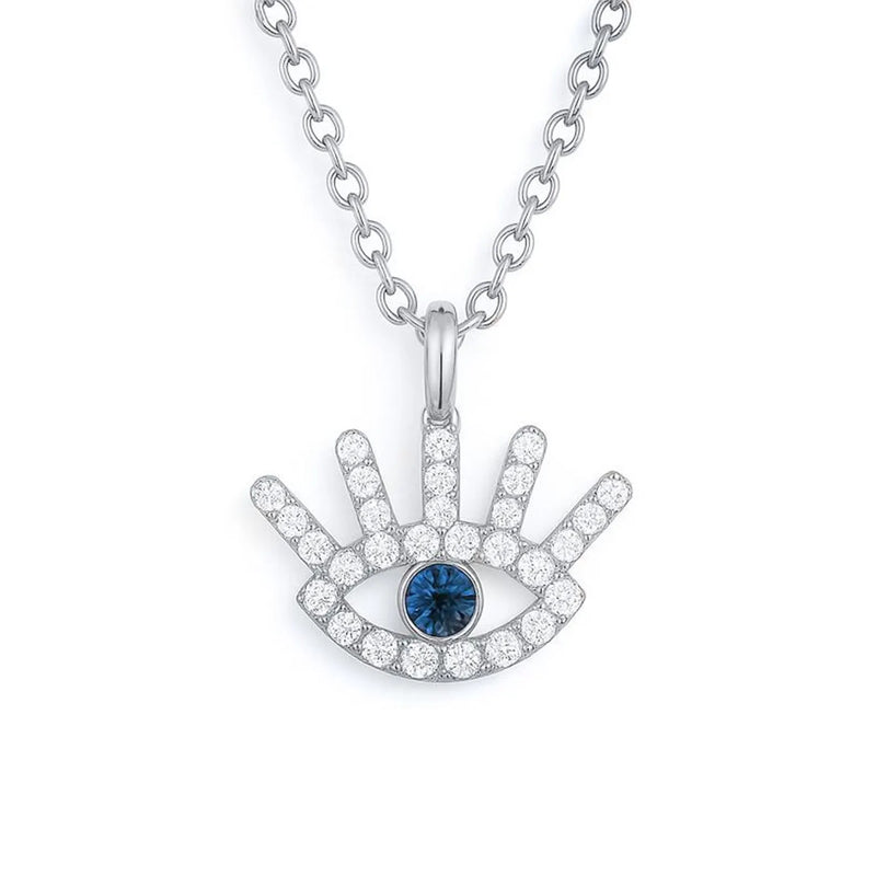 Blue Sapphire Necklace in Gold with Diamonds