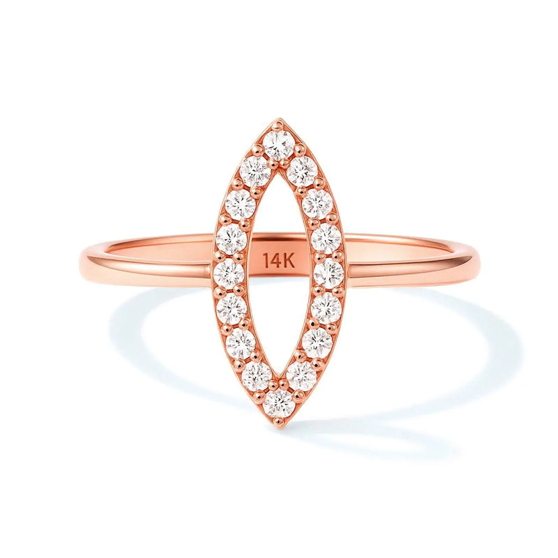 טבעת משובצת זהב משובצת יהלומים מבית Marquise Pave
