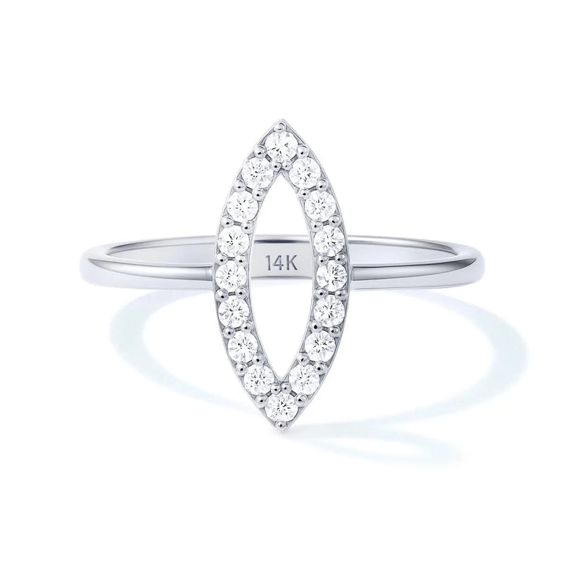 טבעת משובצת זהב משובצת יהלומים מבית Marquise Pave