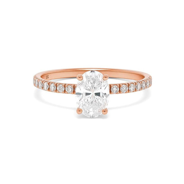 Oval Shape  Ring in Gold with Diamonds