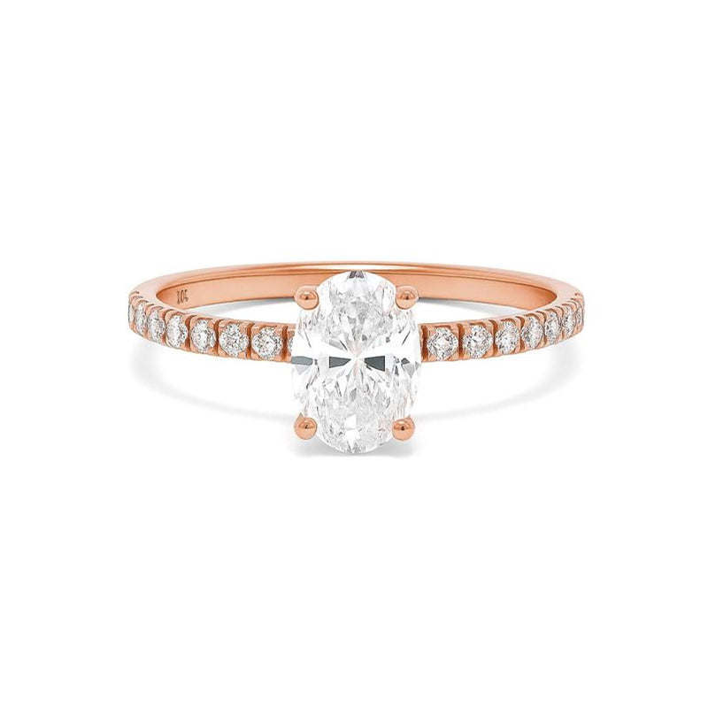 Oval Shape  Ring in Gold with Diamonds