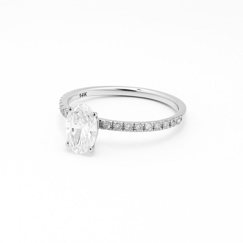 Oval Shape  Ring in Gold with Diamonds