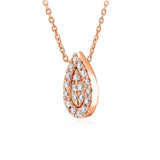 Micro Pave Pear Shape Necklace in Gold with Diamonds